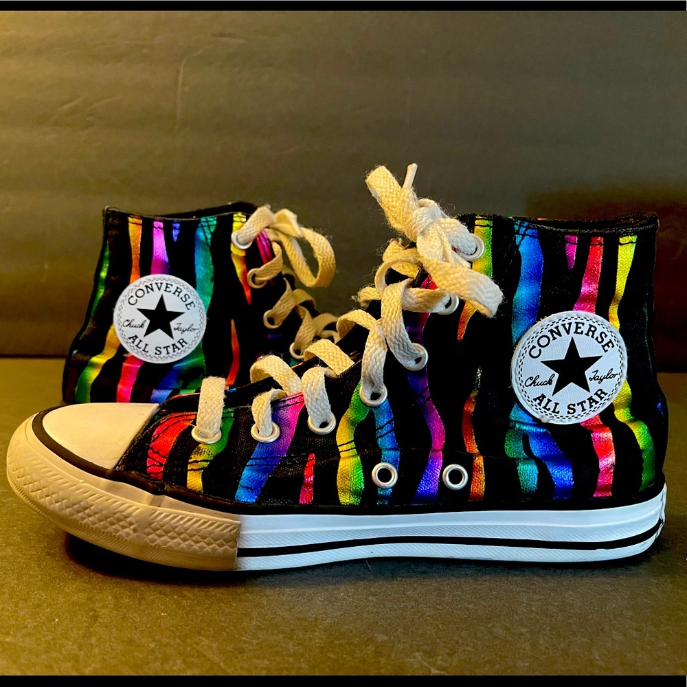 CHUCK TAYLOR ALL STAR RAINBOW ZEBRA HIGH-TOP SNEAKERS - KIDS'